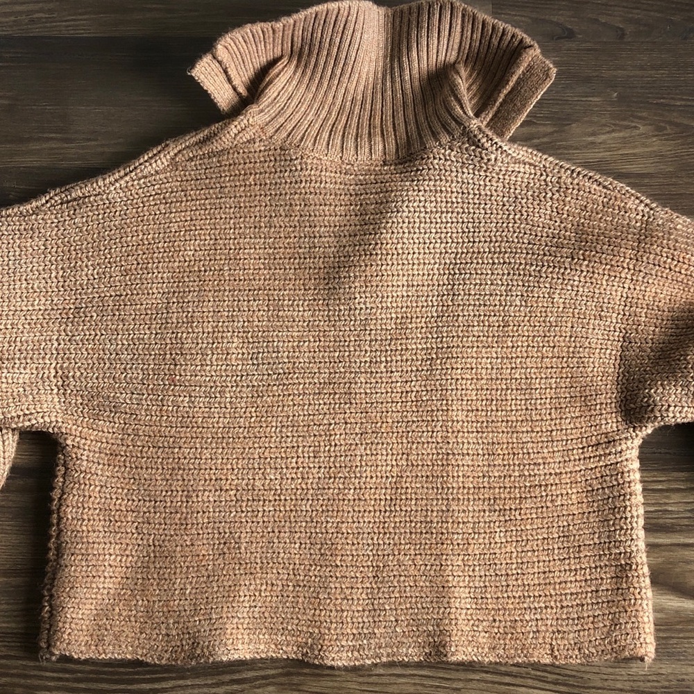 NWT House Of Harlow Oversized Collared Sweater Brown Slouchy Layering - Picture 6 of 13